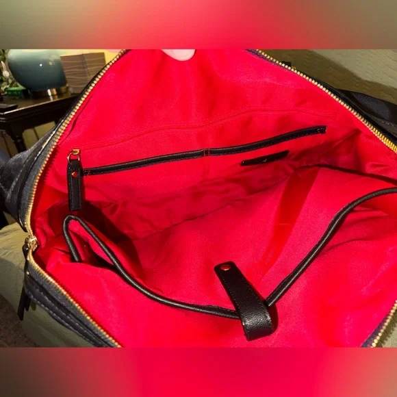 Travanti Work Tote Bag Black w/Red Lining NWT - Picture 3 of 16